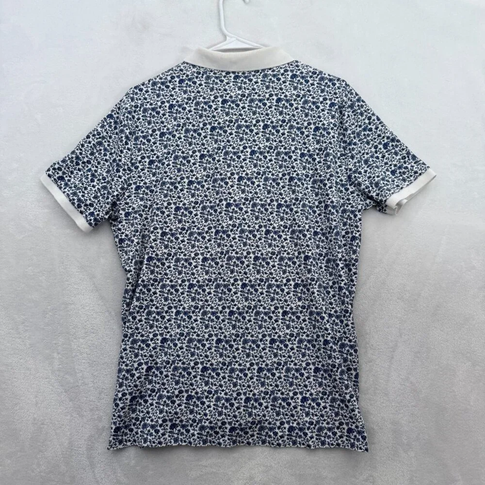 Polo Ralph Lauren Polo Shirt Mens L Blue Floral Custom Slim Fit Preppy